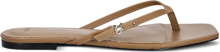 Buckle-Detail Square-Toe Sandals