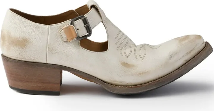 Buckle-Detail Stitched Loafers