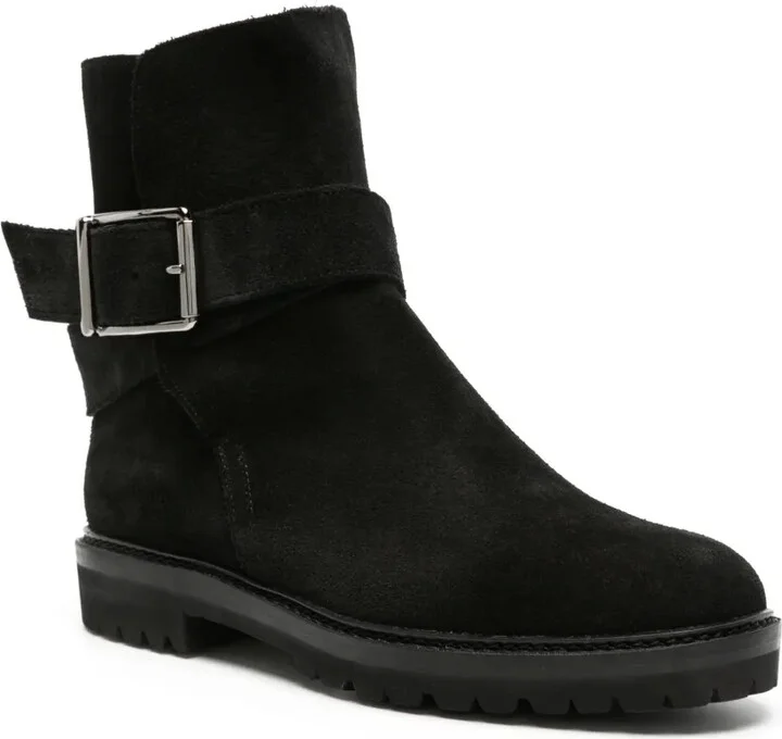 Buckle-Detail Suede Ankle Boots - Image 2