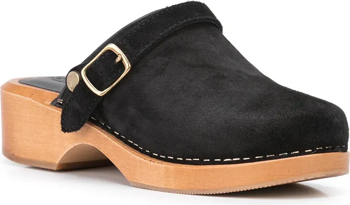 Buckle-Detail Suede Mules - Image 2