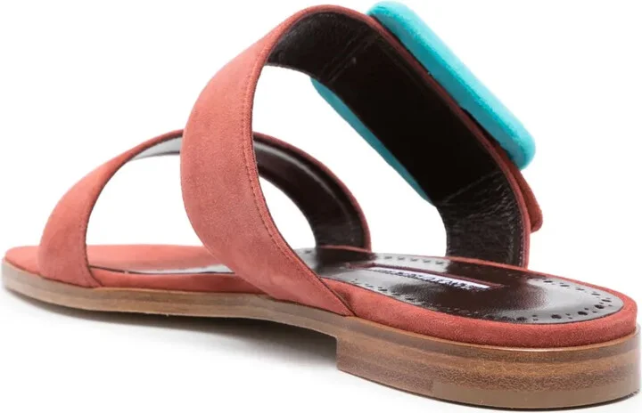 Buckle-Detail Suede Sandals - Image 3