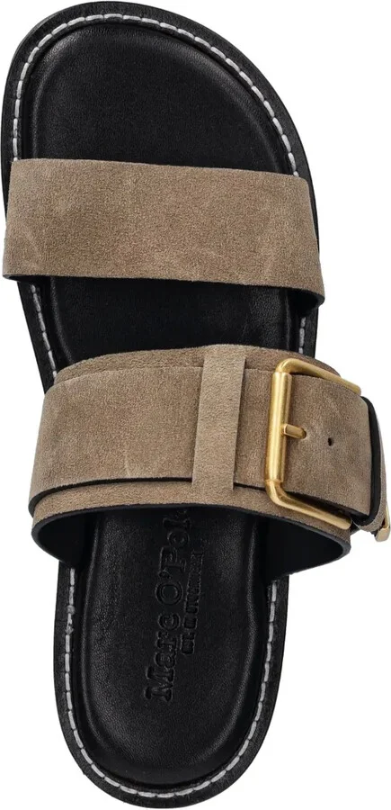 Buckle-Detail Suede Slides - Image 3
