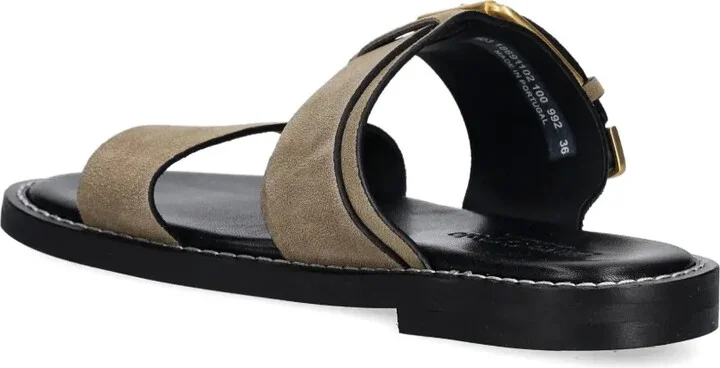 Buckle-Detail Suede Slides - Image 5