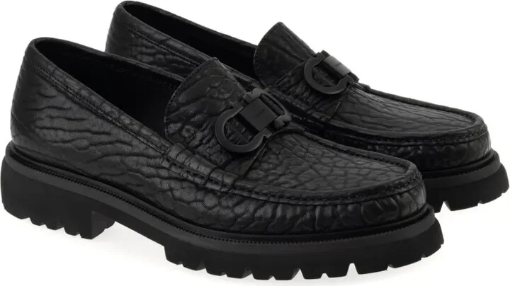 Buckle-Detail Textured Loafers - Image 2