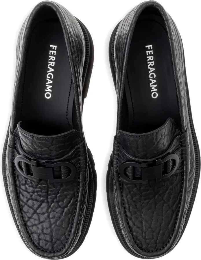 Buckle-Detail Textured Loafers - Image 4