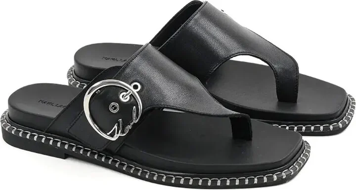 Buckle-Detail Thong Sandals - Image 2