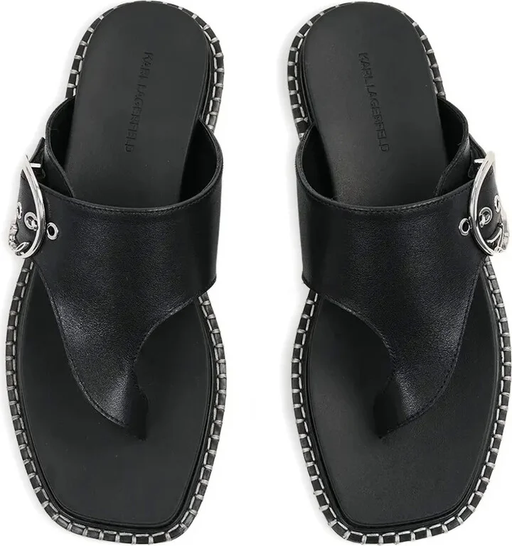 Buckle-Detail Thong Sandals - Image 5