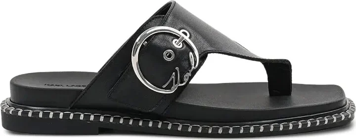 Buckle-Detail Thong Sandals