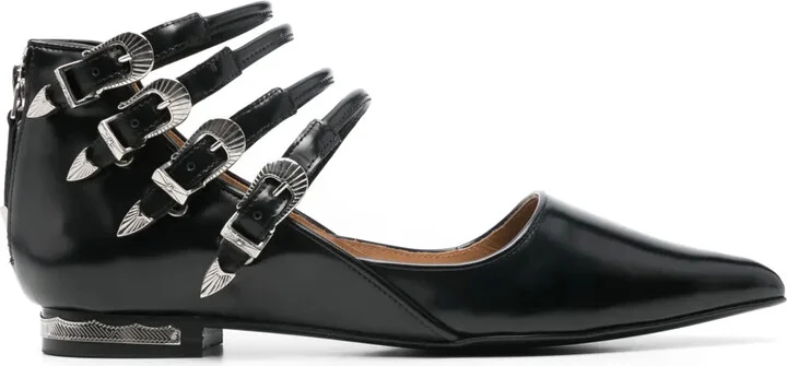 Buckle-Detailed Ballet Flats