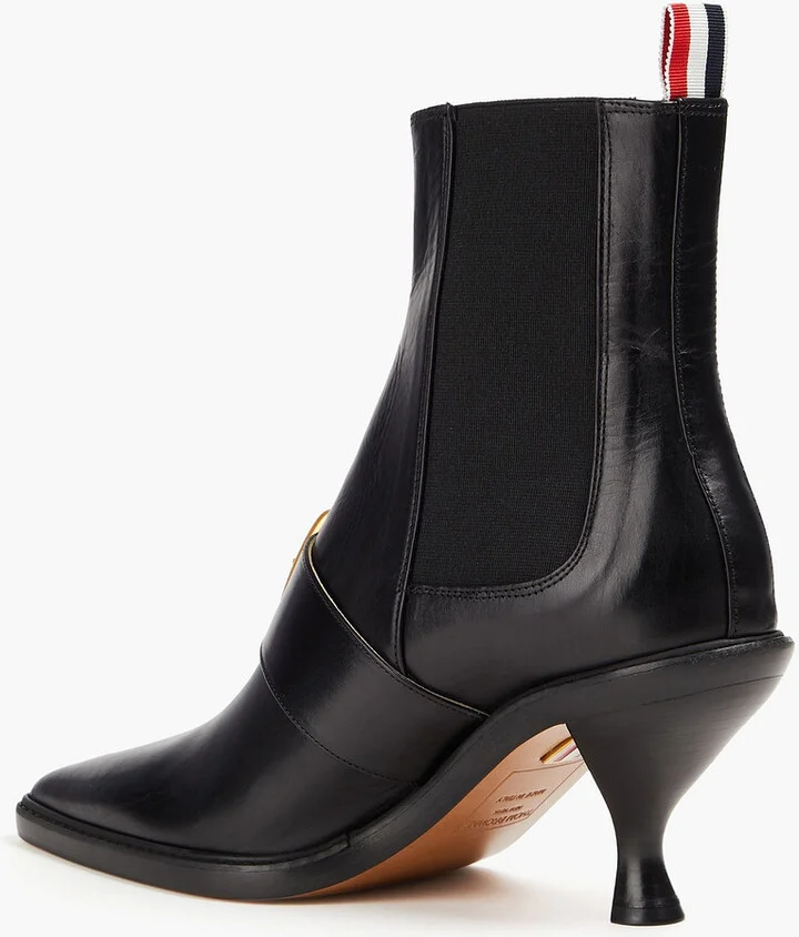 Buckle-detailed leather ankle boots - Image 3