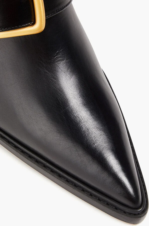 Buckle-detailed leather ankle boots - Image 4