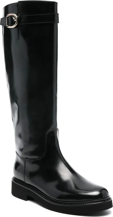 Buckle-Detailed Leather Boots - Image 2