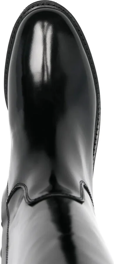 Buckle-Detailed Leather Boots - Image 4