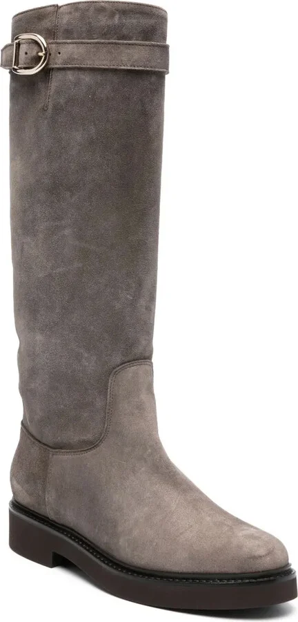Buckle-Detailed Suede Boots - Image 2
