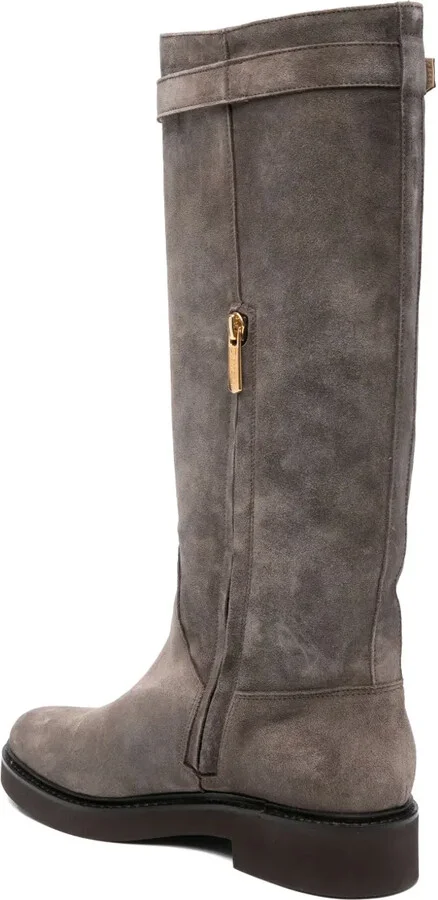 Buckle-Detailed Suede Boots - Image 3