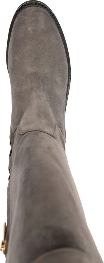 Buckle-Detailed Suede Boots - Image 4