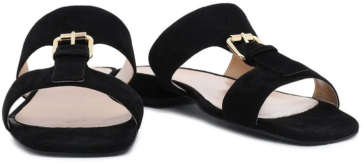 Buckle-detailed suede sandals - Image 2