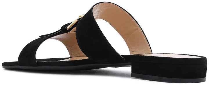 Buckle-detailed suede sandals - Image 3