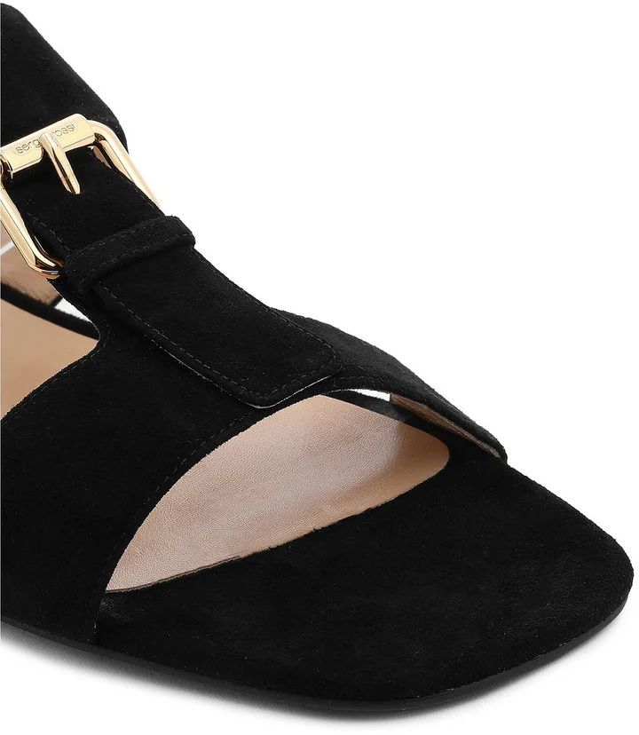 Buckle-detailed suede sandals - Image 4