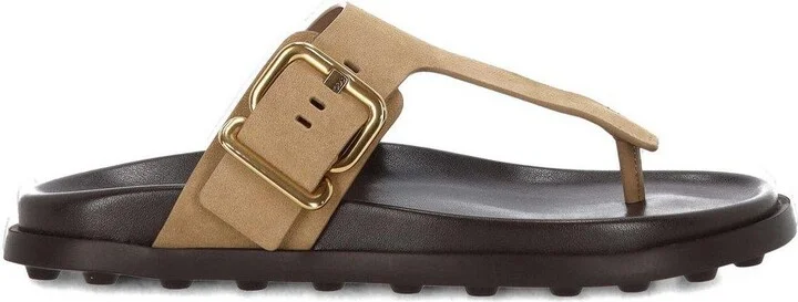 Buckle Detailed Thong Sandals