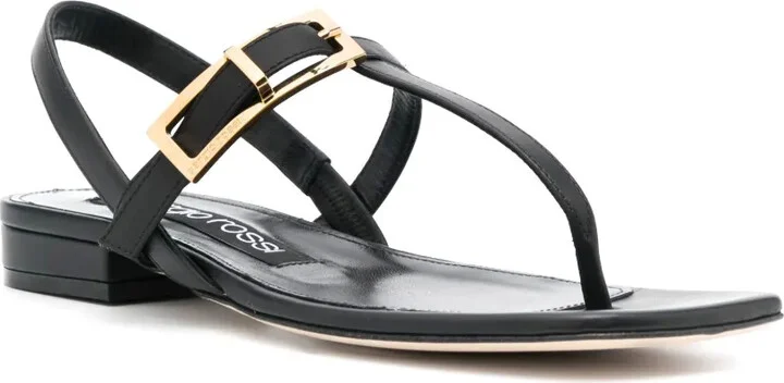 Buckle-Details Flat Sandals - Image 2
