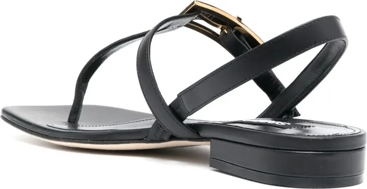 Buckle-Details Flat Sandals - Image 3