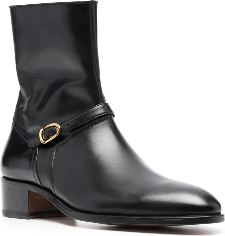 Buckle-Embellished Ankle Boots - Image 2
