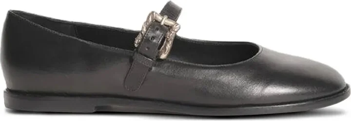 Buckle-Embellished Ballet Flats