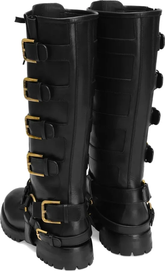 Buckle-Embellished Knee-High Boots - Image 3