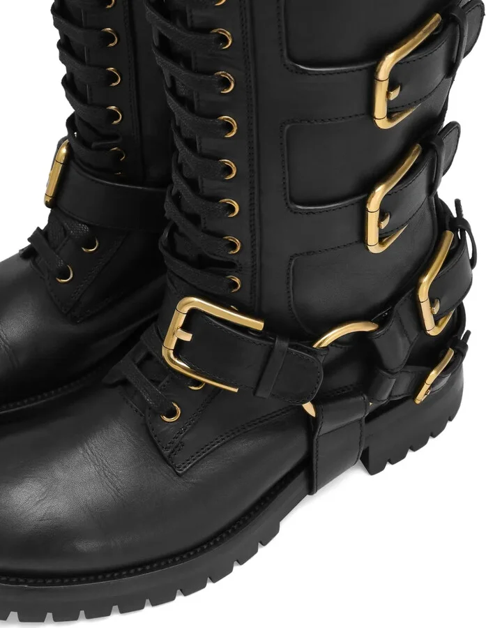 Buckle-Embellished Knee-High Boots - Image 4