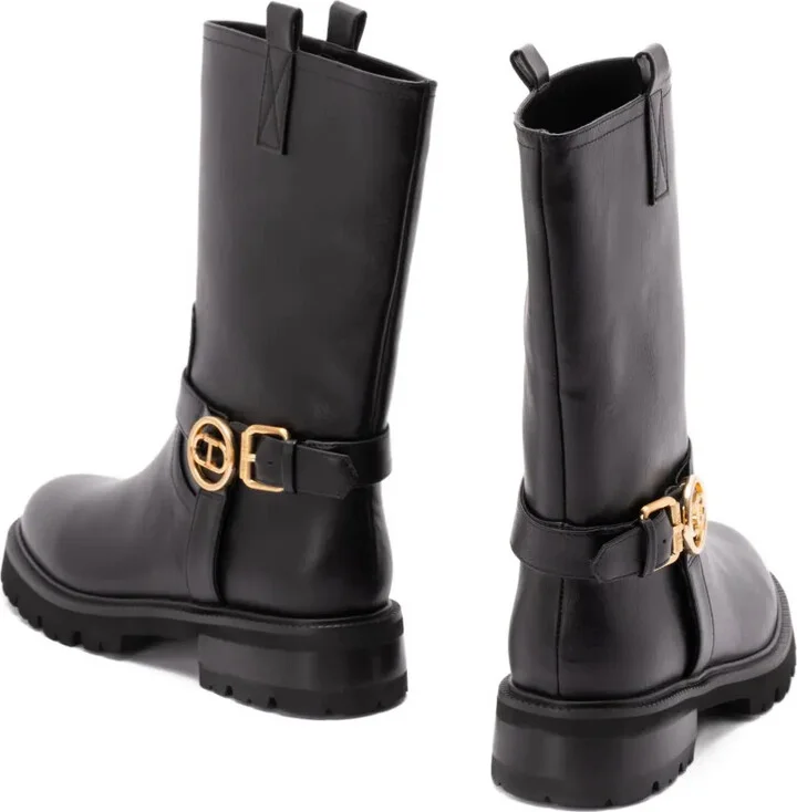 Buckle-Embellished Leather Boots - Image 3