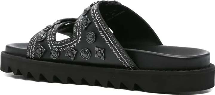 Buckle-Embellished Leather Sandals - Image 3