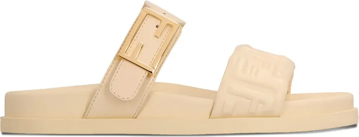 Buckle-Embellished Logo Sandals