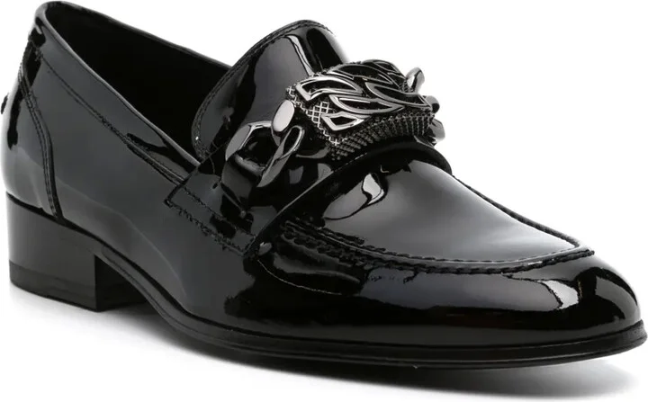 Buckle-Embellished Patent Leather Loafers - Image 2