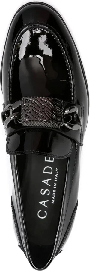 Buckle-Embellished Patent Leather Loafers - Image 4