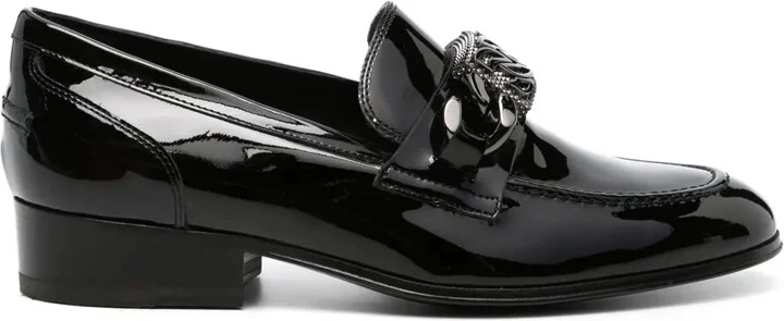 Buckle-Embellished Patent Leather Loafers