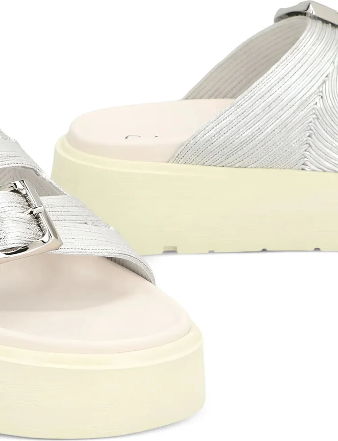 Buckle-Embellished Platform Slides - Image 3