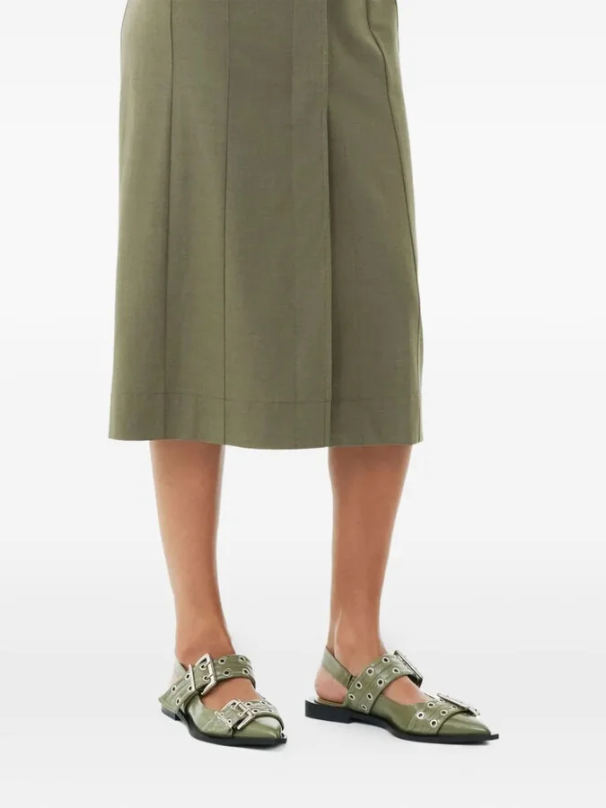 Buckle-Embellished Pointed-Toe Flat Pumps - Image 3