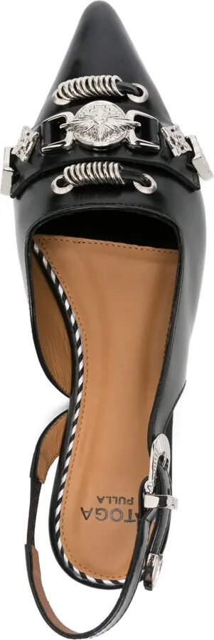 Buckle-Embellished Slingback Mules - Image 4