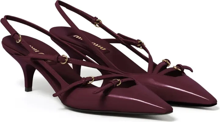 Buckle-Embellished Slingback Pumps - Image 2