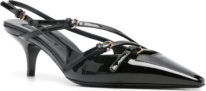 Buckle-Embellished Slingback Pumps - Image 2