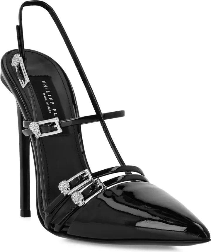 Buckle-Embellished Slingback Pumps - Image 2