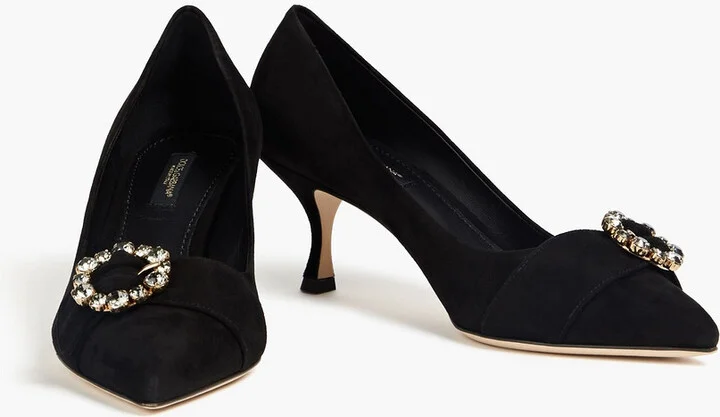 Buckle-embellished suede pumps - Image 2