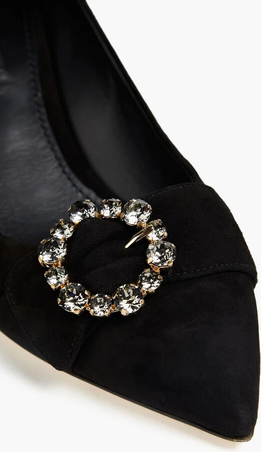 Buckle-embellished suede pumps - Image 4