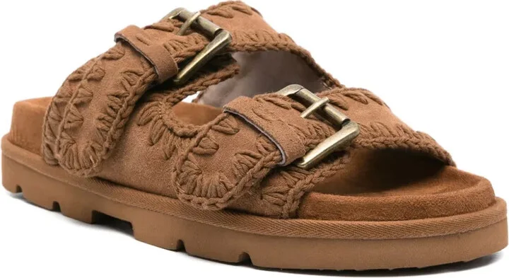 Buckle-Embellished Suede Sandals - Image 2