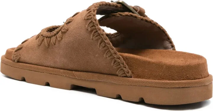 Buckle-Embellished Suede Sandals - Image 3
