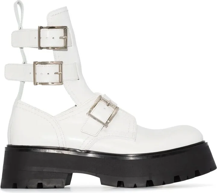 Buckle-Fastened Caged Boots