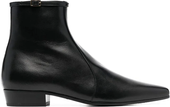 Buckle-Fastened Pointed Boots