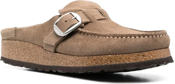 Buckle-Fastened Suede Mules - Image 2