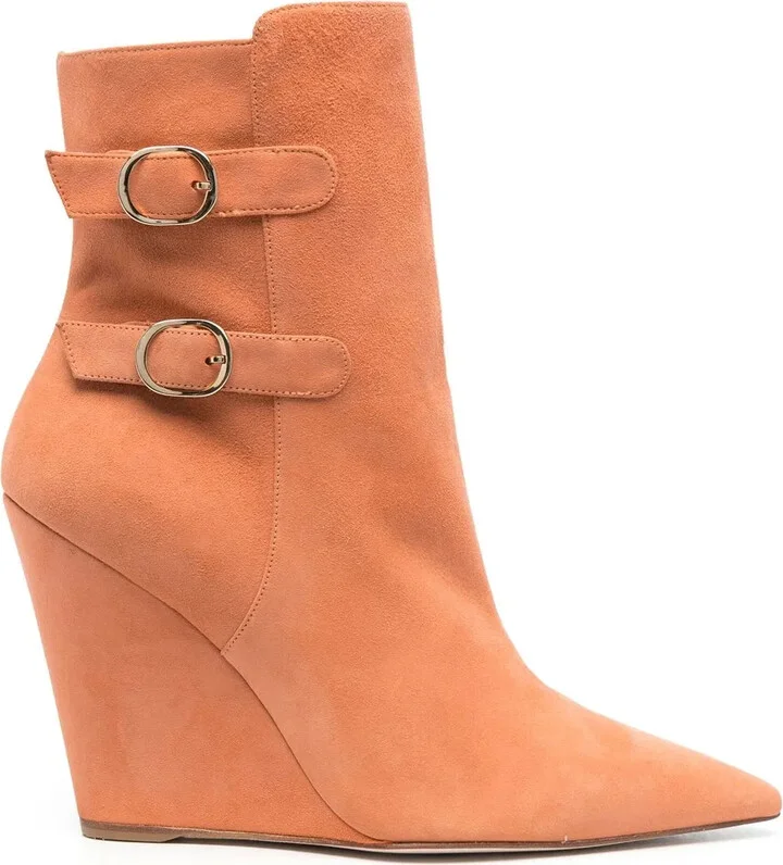 Buckle-Fastening 110mm Suede Boots